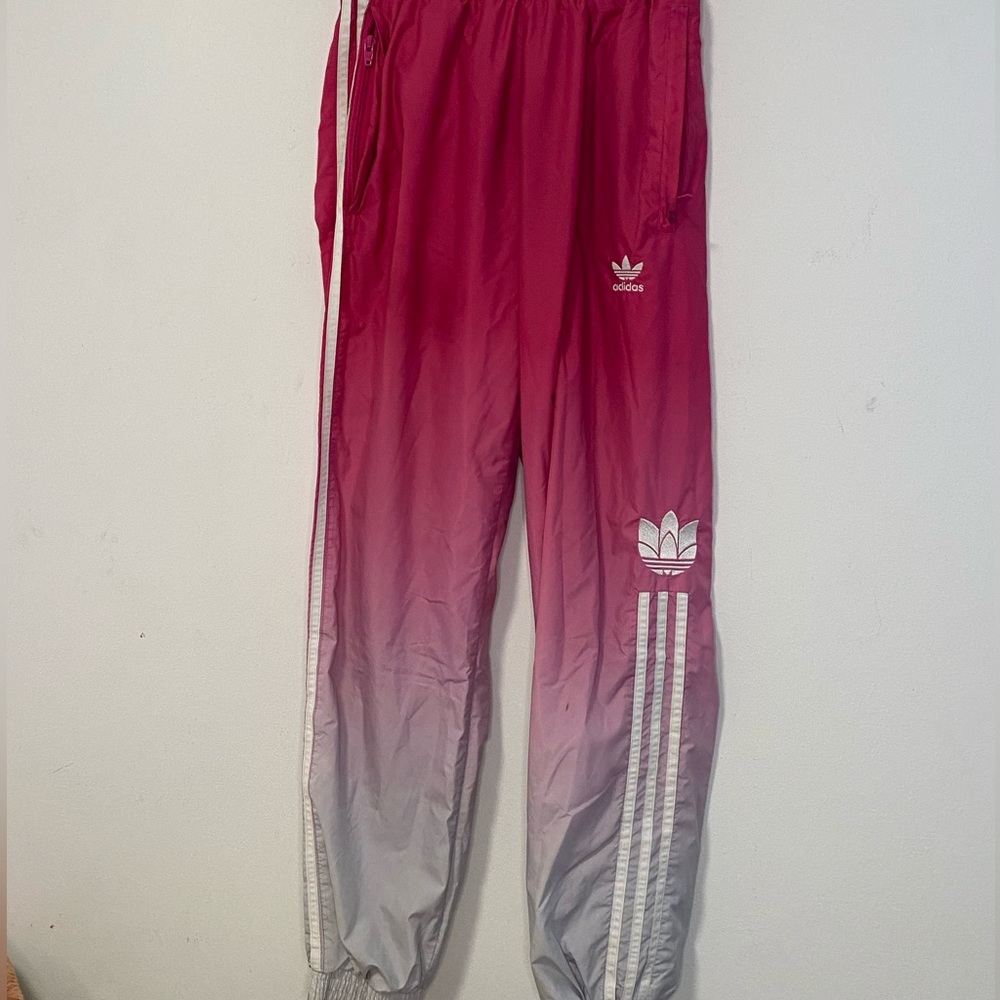 Adidas track suit pants gradient pink